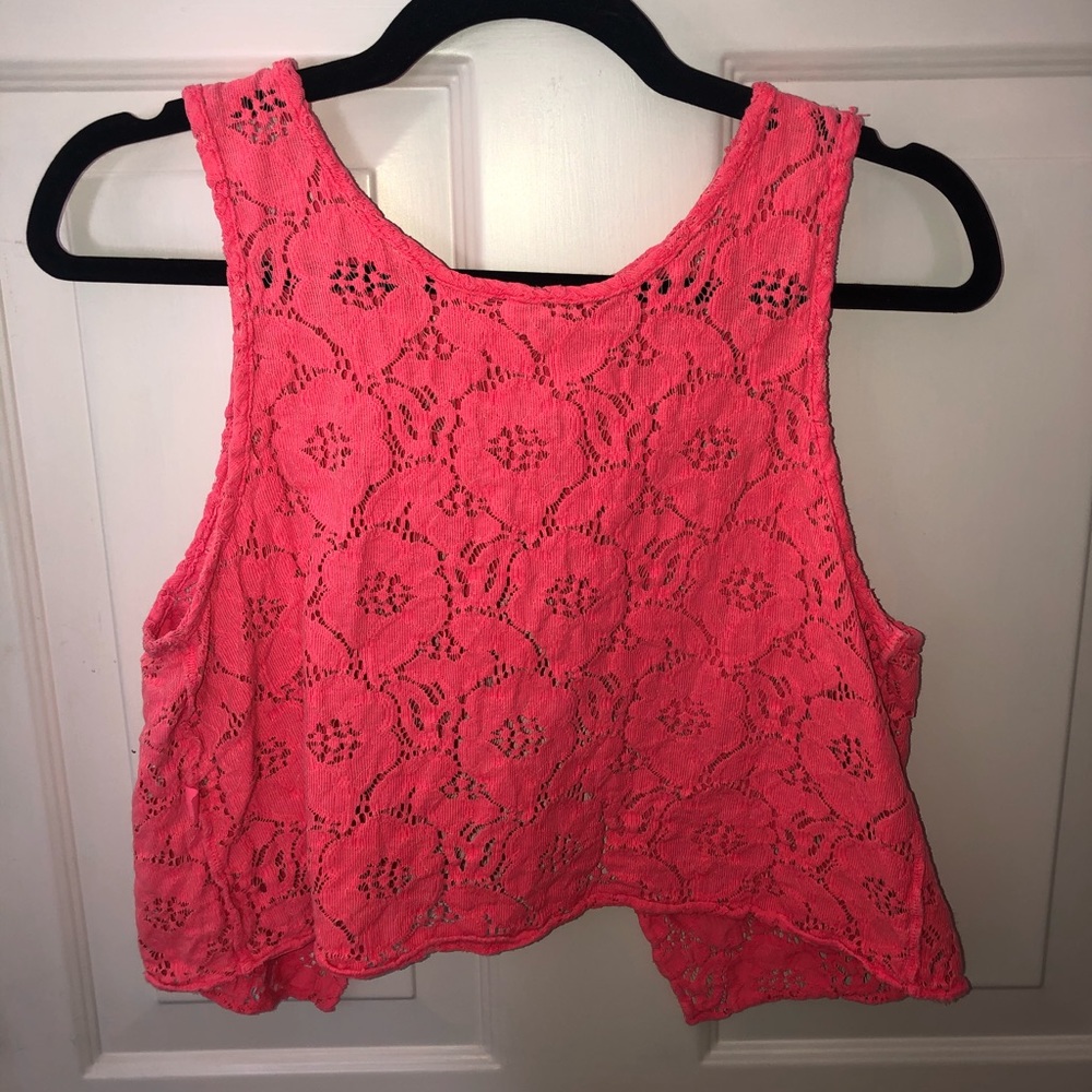 Pink floral tank top